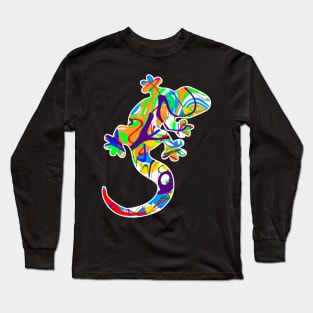 Colorful surreal psychedelic lizard king VIII Long Sleeve T-Shirt